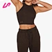 high neck ribbed tank top