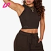 high neck ribbed tank top